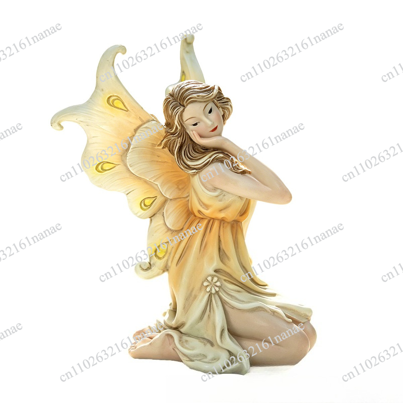Bonsai Garden Pot - Kneeling Fairy Statue Elegant Fairy Figurine