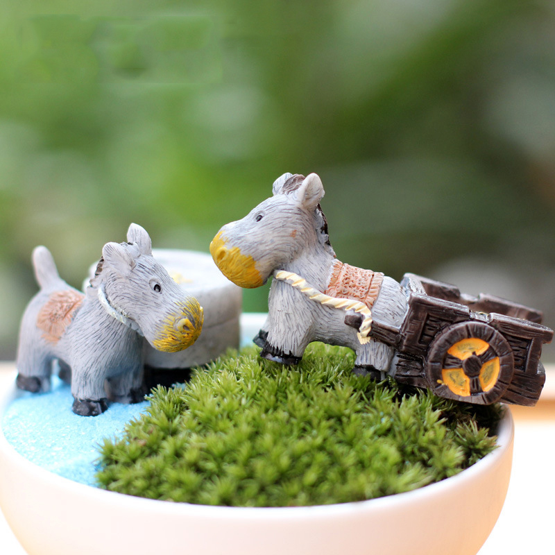 Animal Figurines Mini Donkey P - Bonsai Garden In Japan 评论和价格