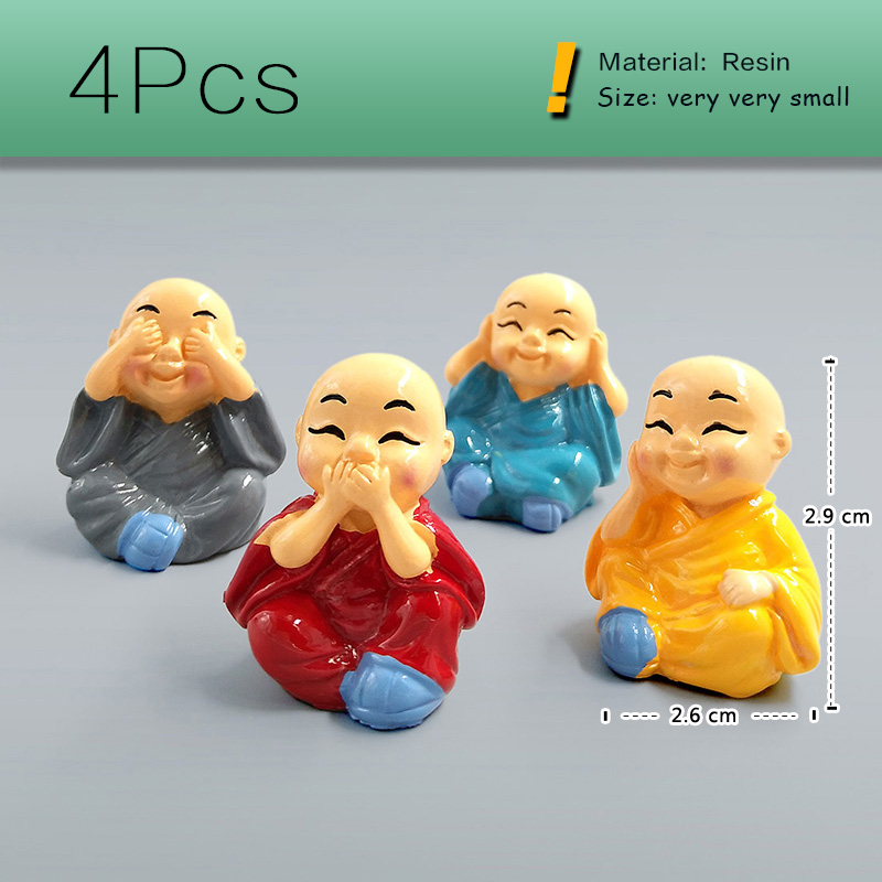 4pcs Chinese Kongfu Monk Minia - Bonsai Garden In Japan 评论和价格