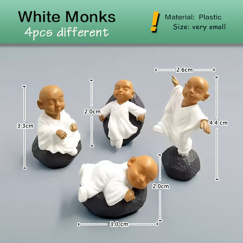 4pcs Chinese Kongfu Monk Minia - Bonsai Garden In Japan 评论和价格