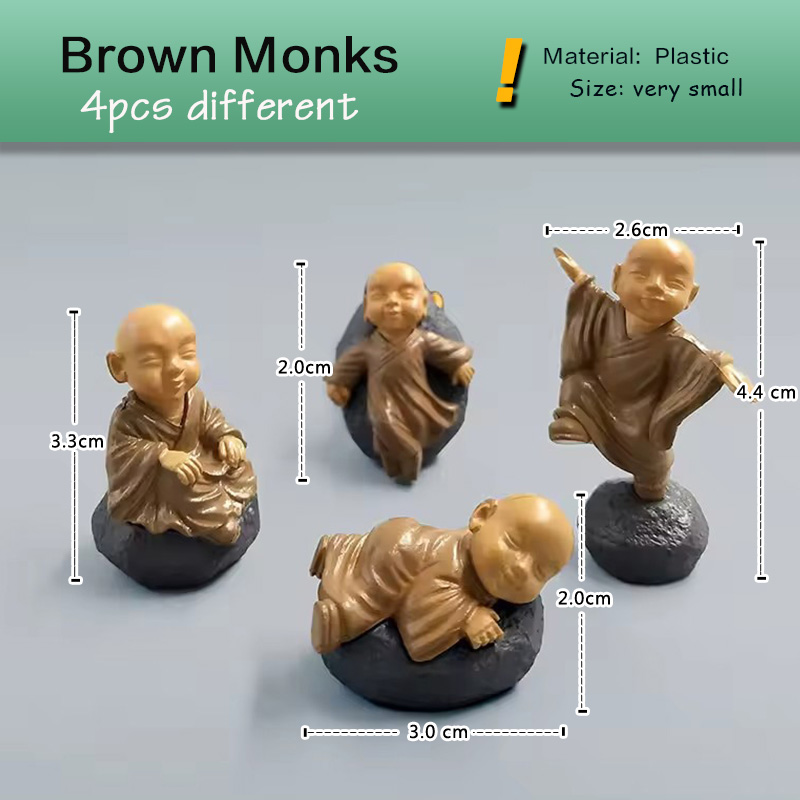 4pcs Chinese Kongfu Monk Minia - Bonsai Garden In Japan 评论和价格