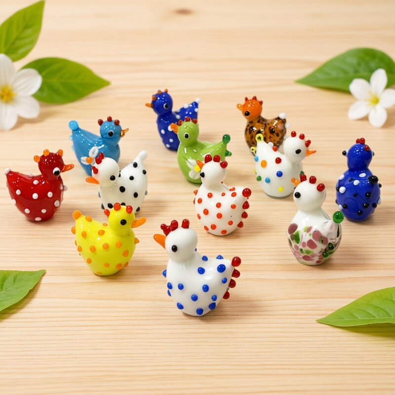 2PCS Handmade Cute Glass Chick - Bonsai Garden In Japan 评论和价格