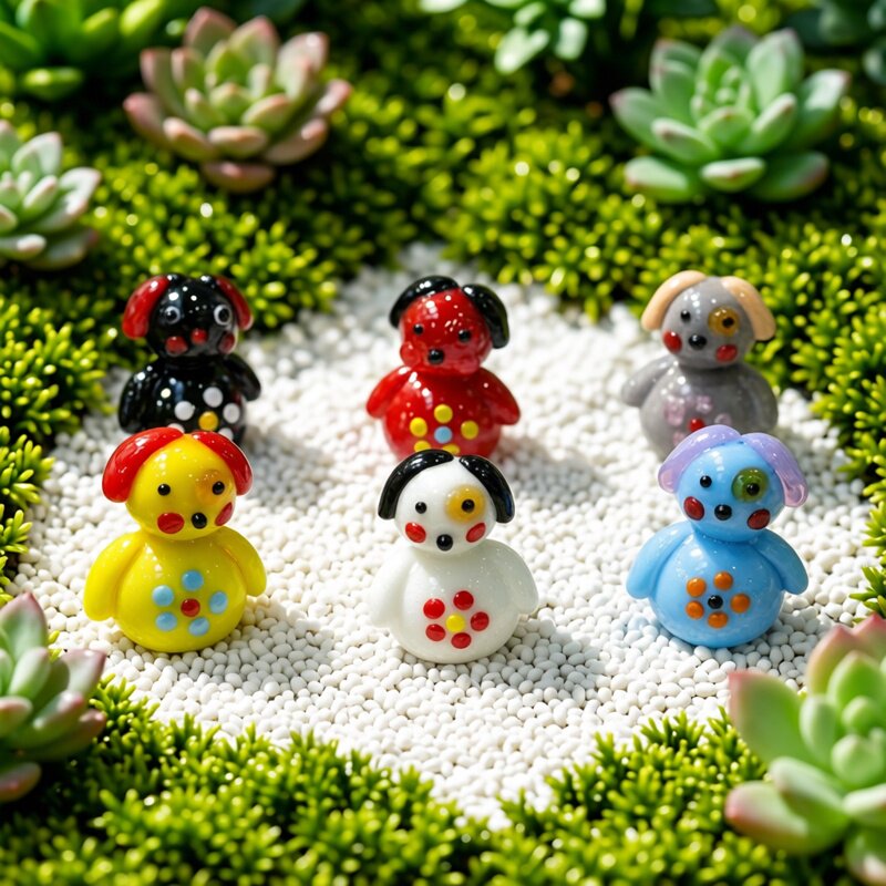 Cute Handmade Mini Glass Dog F - Bonsai Garden In Japan 评论和价格