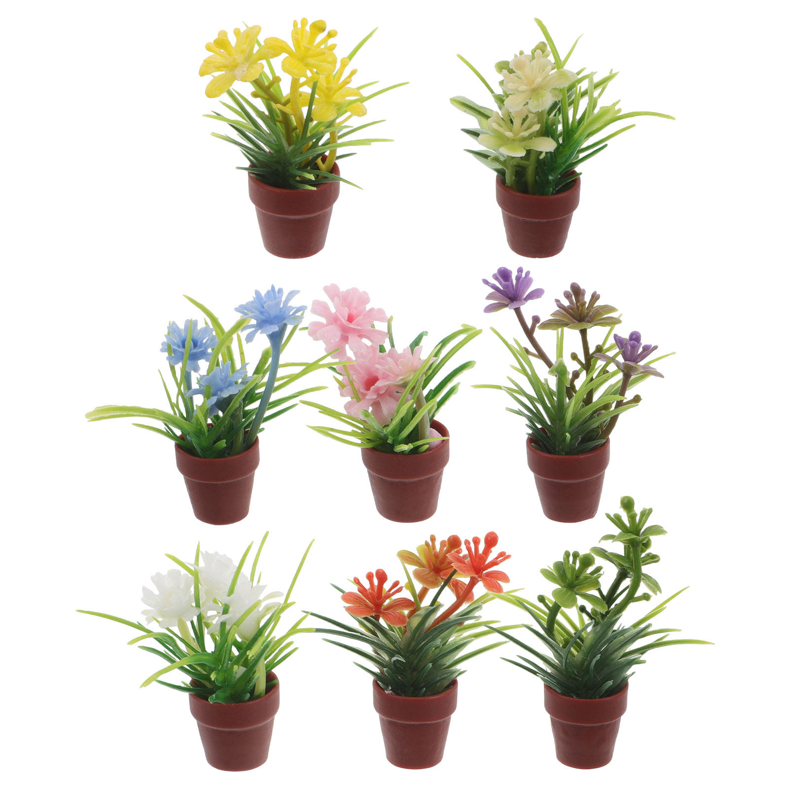 8Pcs Miniature Artificial Pott - Bonsai Garden Pot 评论和价格