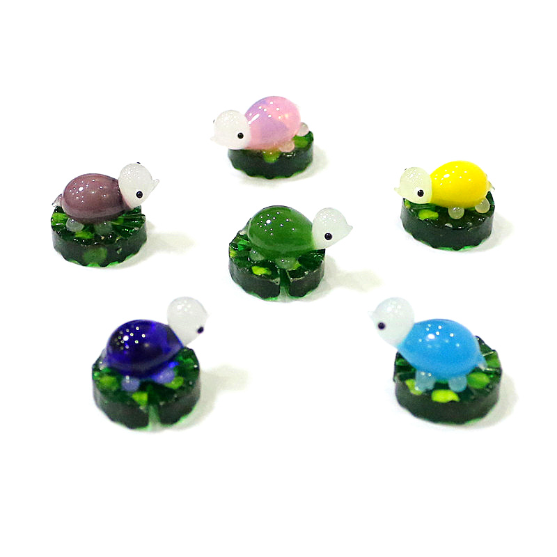 2pcs Colorful Mini Turtle Stat - Bonsai Garden In Japan 评论和价格