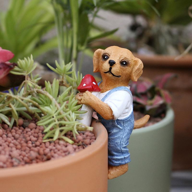 Cute Hanging Dog Figurine Flow - Bonsai Garden Pot 评论和价格