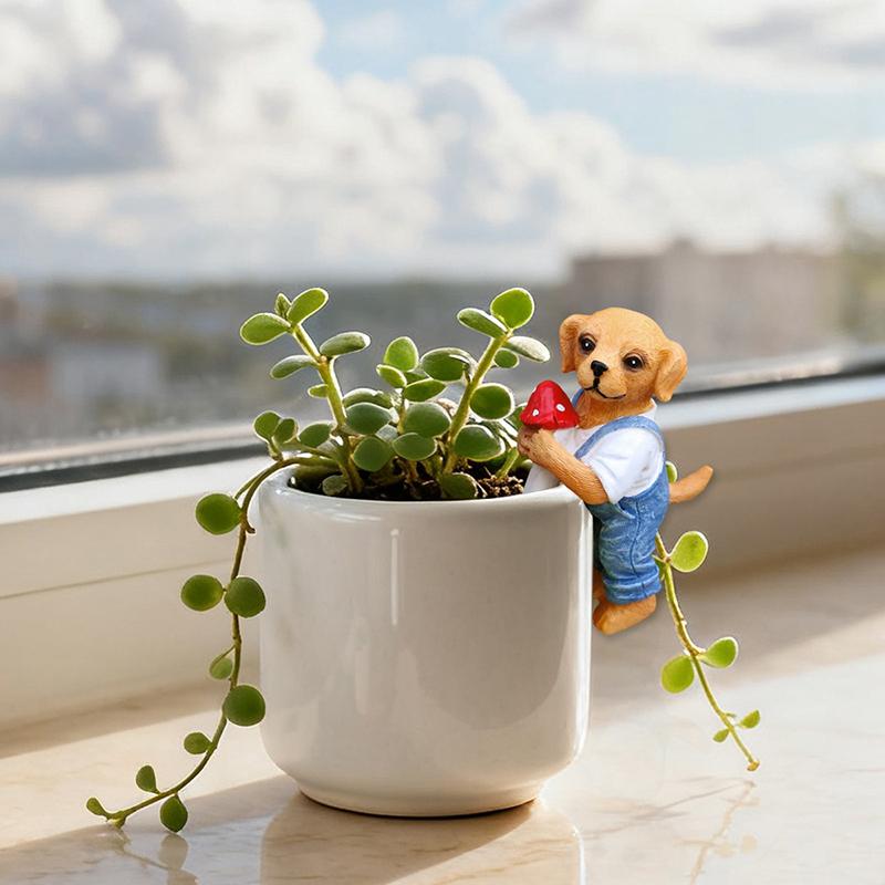 Cute Hanging Dog Figurine Flow - Bonsai Garden Pot 评论和价格