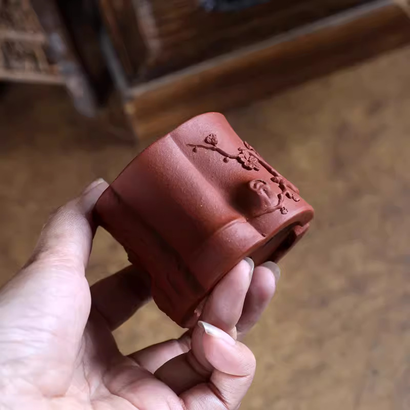 Purple Sand Bonsai Pot,Carved  - Bonsai Garden Chinese Garden 评论和价格