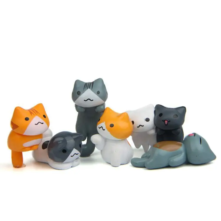6Pcs/Set Cartoon Lucky pvc Cat - Bonsai Garden In Japan 评论和价格