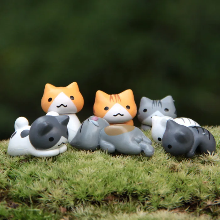 6Pcs/Set Cartoon Lucky pvc Cat - Bonsai Garden In Japan 评论和价格